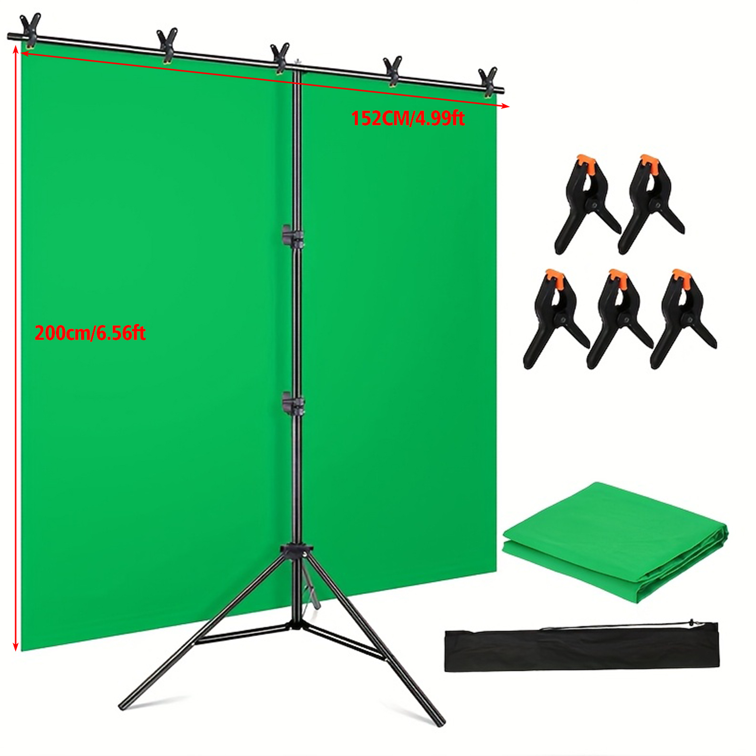 Green Screen Collapsible - 스탠드가 포함된 그린 스크린 배경 키트,