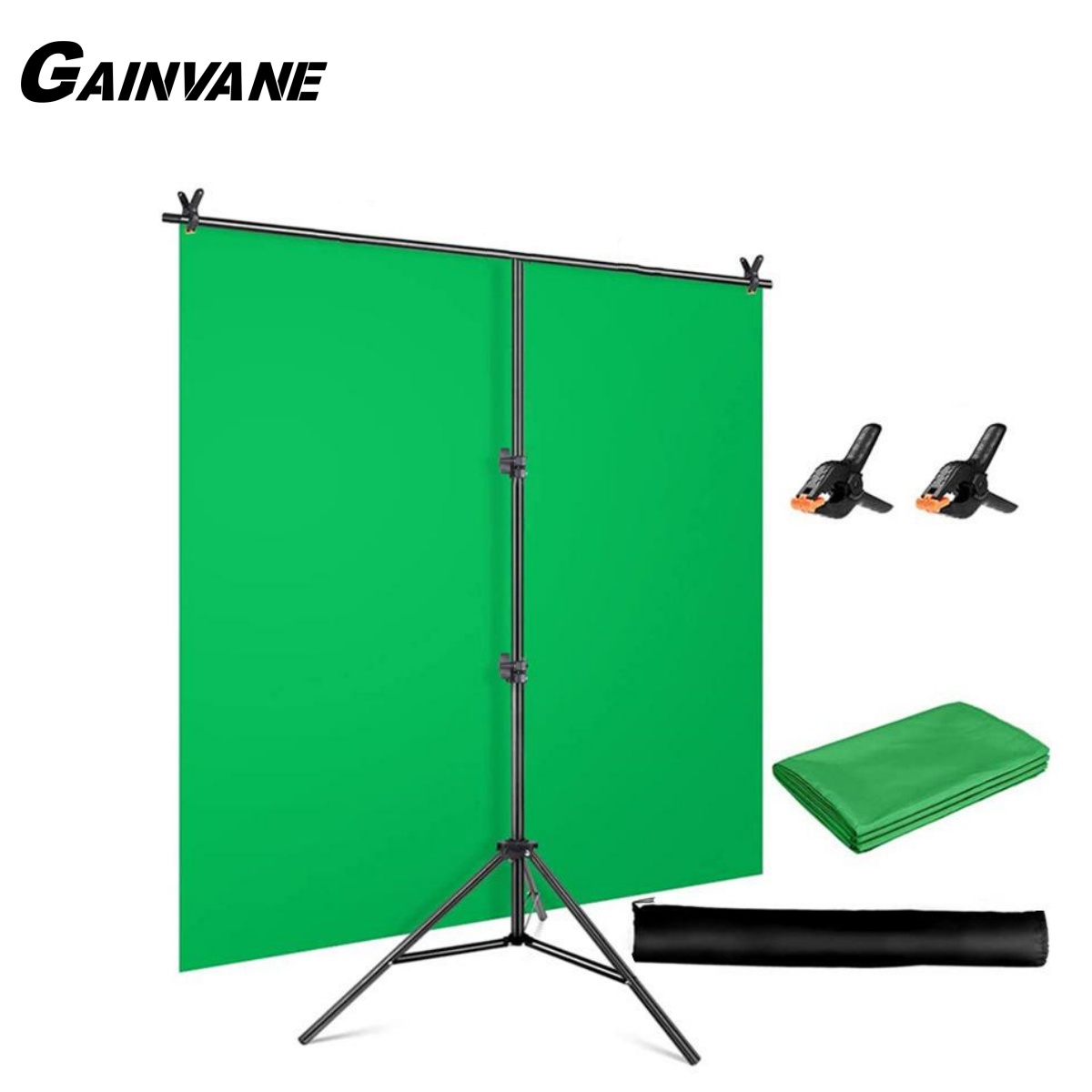 Green Screen Collapsible - 사진 스튜디오 소품용 T자형 배경 스탠드