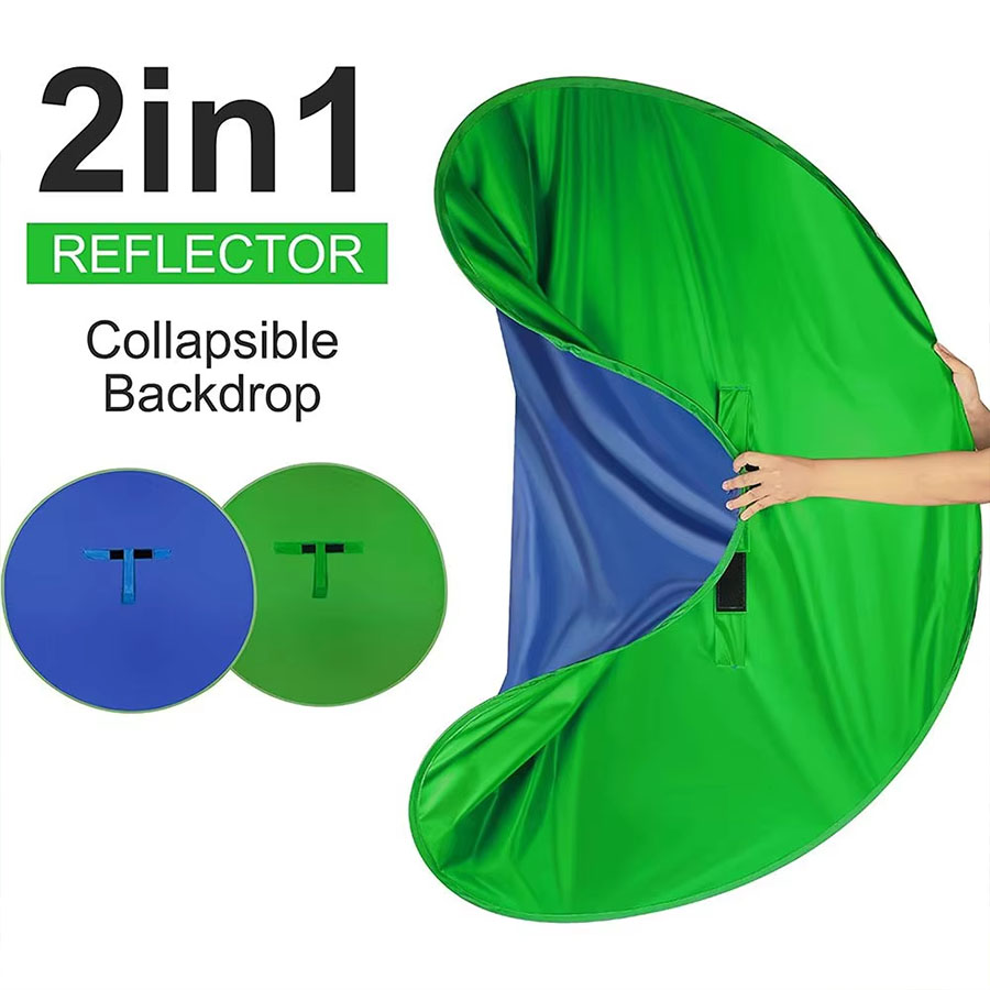 녹색 파란색 양면 스크린 배경 천 원형 접이식 사진 촬 - Green Screen Collapsible 리뷰 및 가격